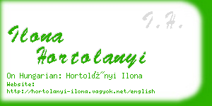 ilona hortolanyi business card